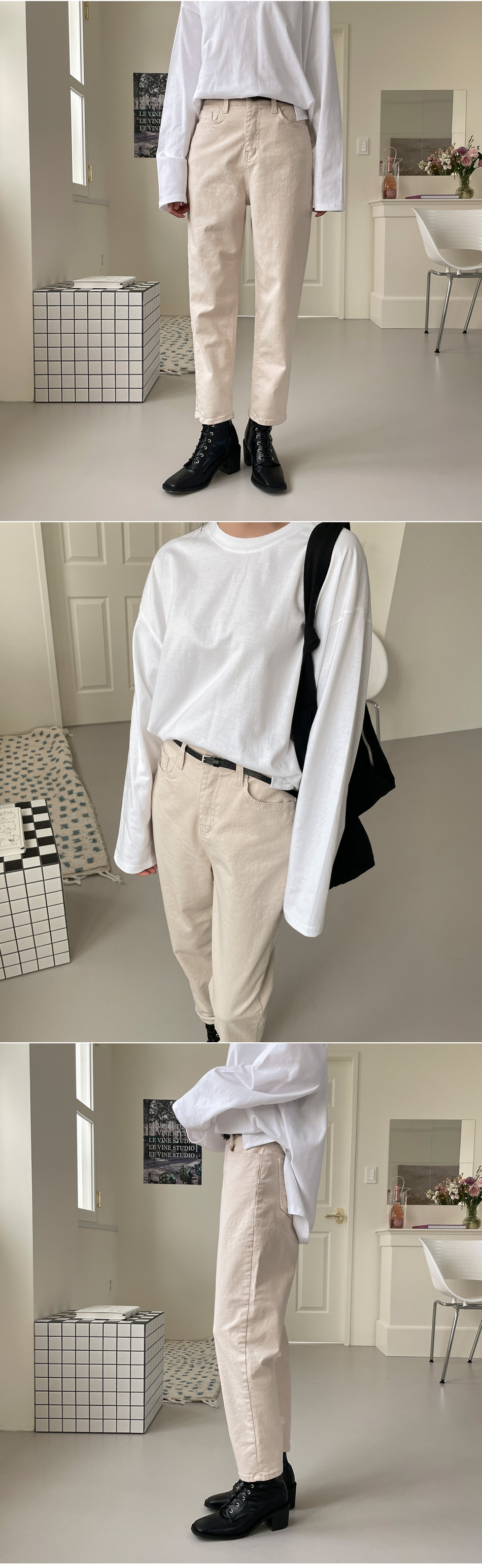 코펜스판 밴딩 일자바지_S,M,L,XL-3color, 매일입는 데일리팬츠-허리밴딩+쫀득스판=꿀조합-#데일리팬츠 #교복팬츠 상세 이미지 17