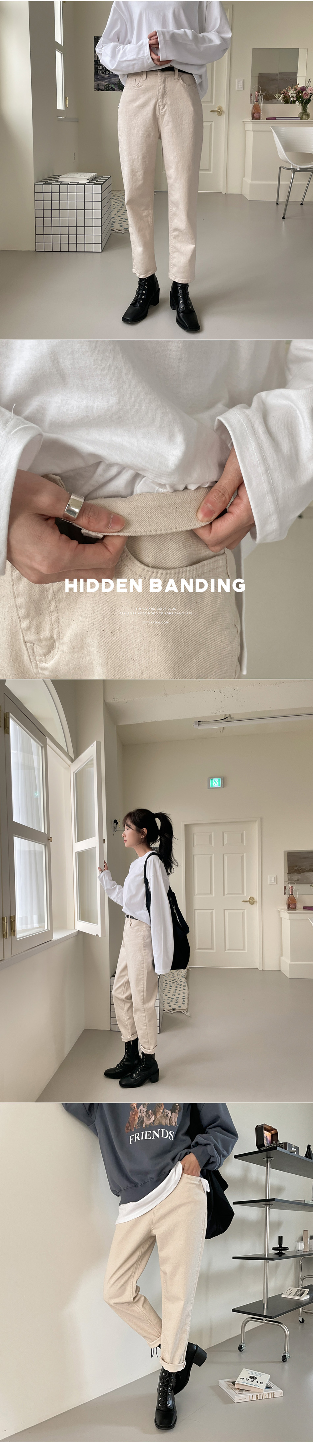 코펜스판 밴딩 일자바지_S,M,L,XL-3color, 매일입는 데일리팬츠-허리밴딩+쫀득스판=꿀조합-#데일리팬츠 #교복팬츠 상세 이미지 3