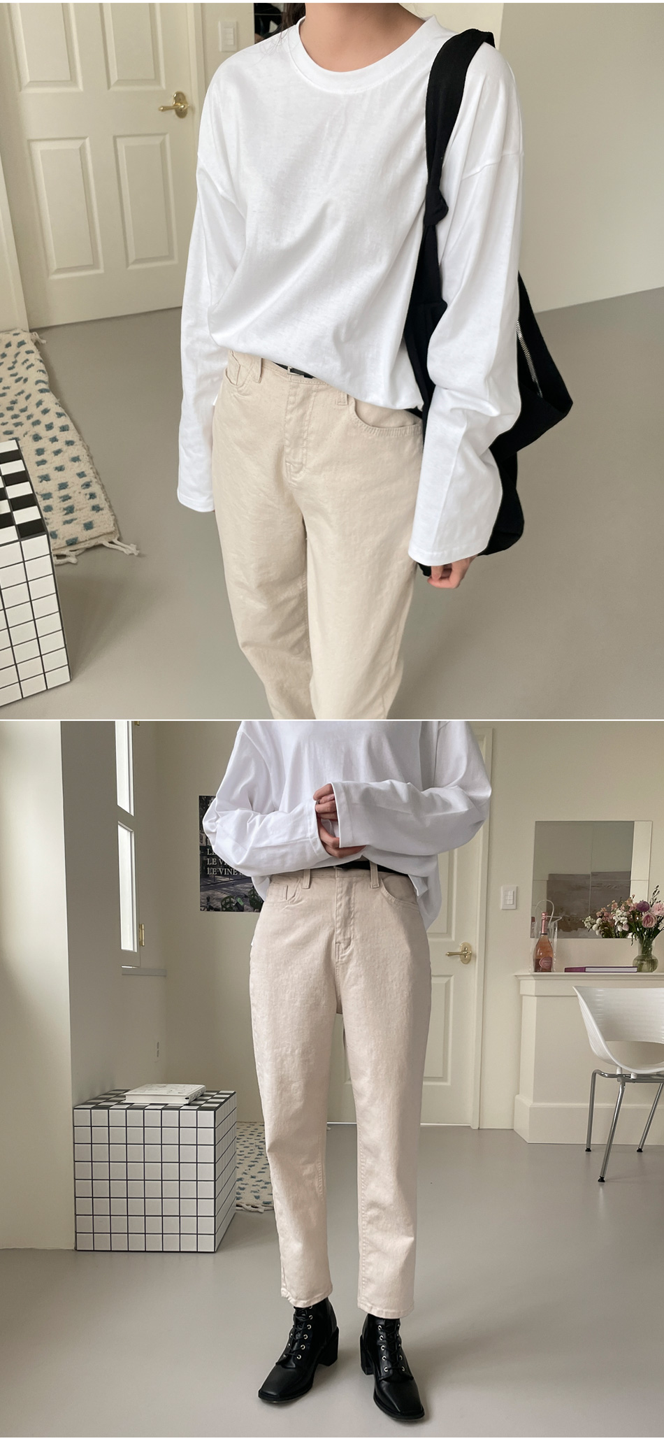 코펜스판 밴딩 일자바지_S,M,L,XL-3color, 매일입는 데일리팬츠-허리밴딩+쫀득스판=꿀조합-#데일리팬츠 #교복팬츠 상세 이미지 11