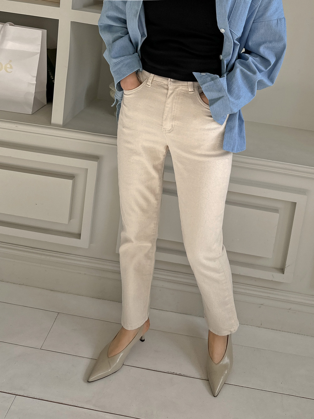 코펜스판 밴딩 일자바지_S,M,L,XL-3color, 매일입는 데일리팬츠-허리밴딩+쫀득스판=꿀조합-#데일리팬츠 #교복팬츠 상세 이미지 33